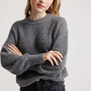 Quince Baby Alpaca Wool Crew Sweater - Charcoal